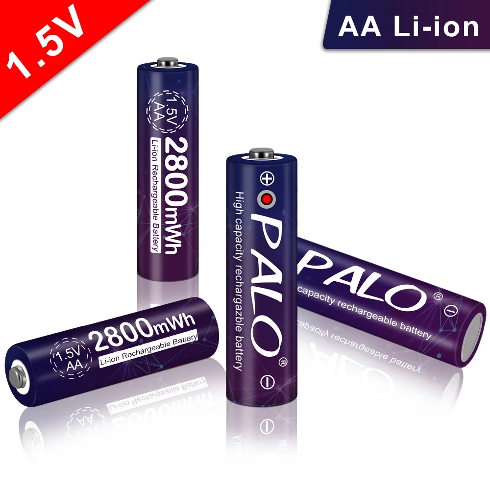 2-16pcs 1.5v AA Li-ion Rechargeable Battery 2800mWh 1.5 Volt Lithium Liion Li ion AA 2A Batteries for Toys Camera Flashlight