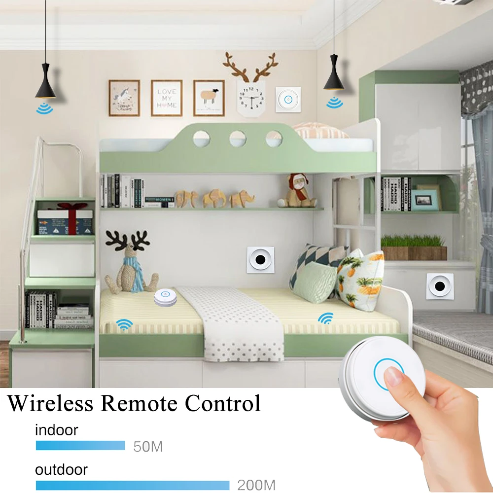 Interruttore intelligente senza fili da 433MHz interruttore a parete a pulsante autoalimentato impermeabile interruttore a parete per telecomando