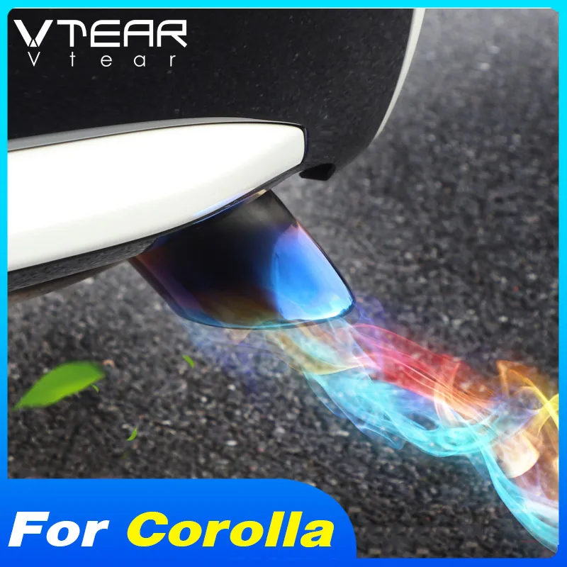 Vtear Car Tail Pipes Cover Exterior Styling Decoration Fashion Detail Beautiful Accessories Parts For Toyota Corolla Sedan 2023