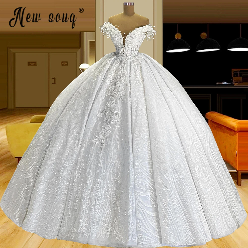 Off Shoulder Wedding Dress Ball Gown Bridal Collection Set Formal Elegant Floor-length Famous Civil Lace Modest Romantic Gown