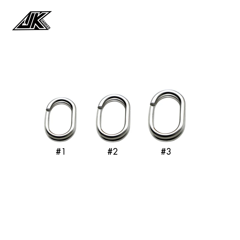 JK Fishing Rings Stainless Steel Split Rings High Quality Strengthen Solid Ring Lure Connecting Ring Fishing Accessories