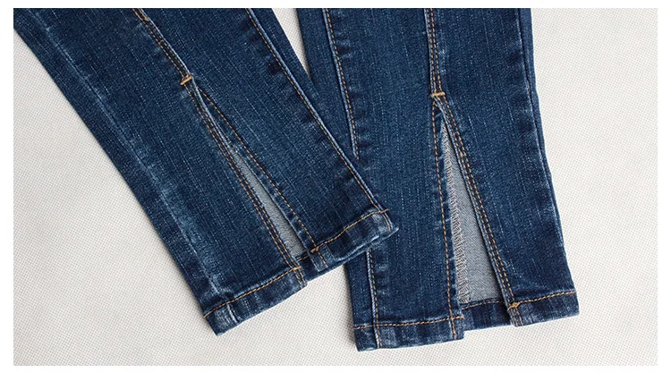 Celana Jeans Denim ramping wanita celana panjang crop Split pergelangan kaki celana Denim wanita Boyfriend Streetwear pakaian berkualitas tinggi 3XL