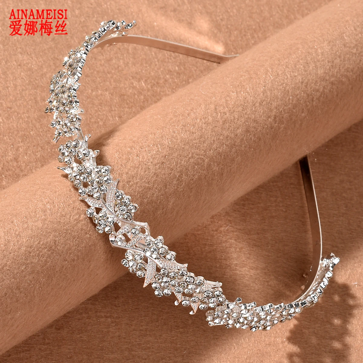 AINAMEISI New Popular Bridal Headdress Alloy Bridal Leaf Flower Wedding Headband Crown Headband Crown Headdress Jewelry Gift