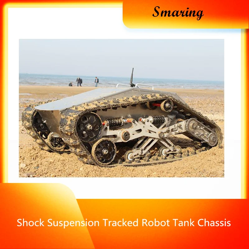 Shock Suspension Tracked Robot Tank Chassis RC Smart Crawler Tank Platform Cross Obstacle Catpertillar With Max Load 50kg