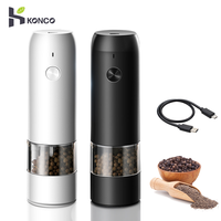 1/2Pcs Electric Salt Pepper Grinder Set USB Charge Spice Mill Grinder Adjustable Coarseness Pepper Mill Grinder Kitchen Tools