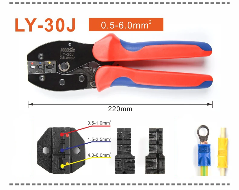 Imagem -03 - Alicate para Ferramentas de Friso para 2210 Awg 0.5-mm2 de Terminais Automotivos Isolados e Conectores