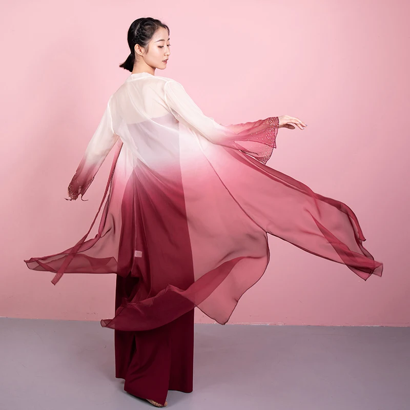 

Classical Dance Coat For Women Fairy Clothes Gradient Hanfu Folk Dancewear Chinese Dance Costume Lyrical Dancer Outfit JL2793