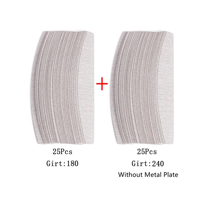 50 Stücke/100 Stücke Grau Abnehmbare Pads Mit Metallgriff Ersatz Schleifpapier Nagelfeile 100/180 Für Maniküre Schwielen entferner Puffer