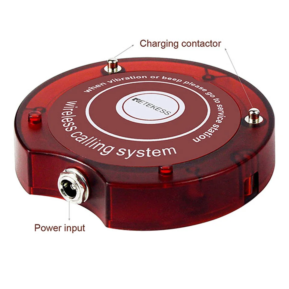 Retekess 10PCs Pager Buzzers +1 Charging Base For TD165 Restaurant Pager Wireless Calling System For Coffee Church Clinic