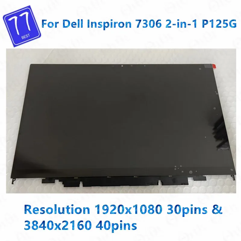 13.3'' FHD UHD For Dell Inspiron 13 7000 7306 2-in-1 P125G P125G002 LCD LED Touch Screen Digitizer Laptop Replacement Assembly