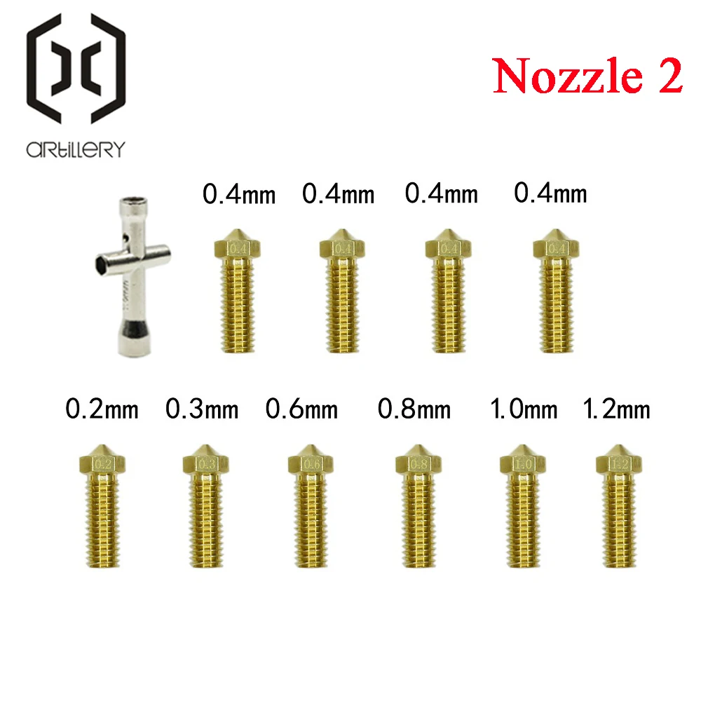 Volcano nozzle 0.2/0.3MM 0.4MM 0.6MM 0.8MM 1.0MM 1.2MM kit suitable for 1.75 consumable artillery 3D printer extruder print head