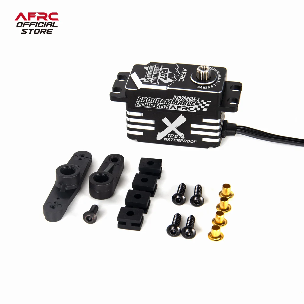 AFRC-D3528HCM-X Low Profile Pro IP67 Waterproof Programmable Smart Servo Gyro Programming For 1/10 1/8 1/5 RC Car Boat Kit DIY