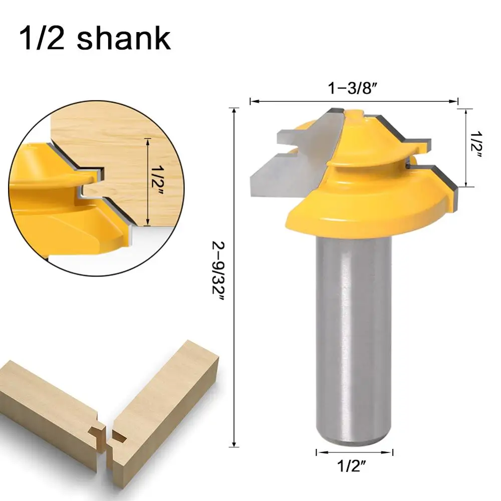 Small Lock Miter Router Bit - 45 Degree - 1/2\