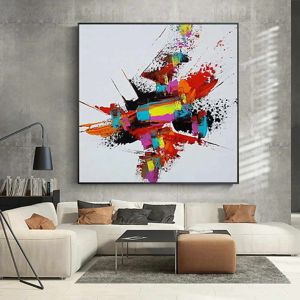 Imagem -05 - Modern Abstract 3d Wall Art Canvas Pintura a Óleo Pintura Decorativa Pintada à Mão Tamanho Grande Sala de Estar Escritório Decoração da Parede