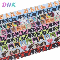 DHK 3/8'' 5yards love dog cat animal printed grosgrain ribbon Accessory hairbow headwear DIY decoration 9mm C1829