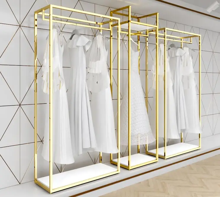 

Wedding Rack High-grade Display Rack Floortop Golden Studio Dress Rack Tianyi Clothing Store Hanging Rack