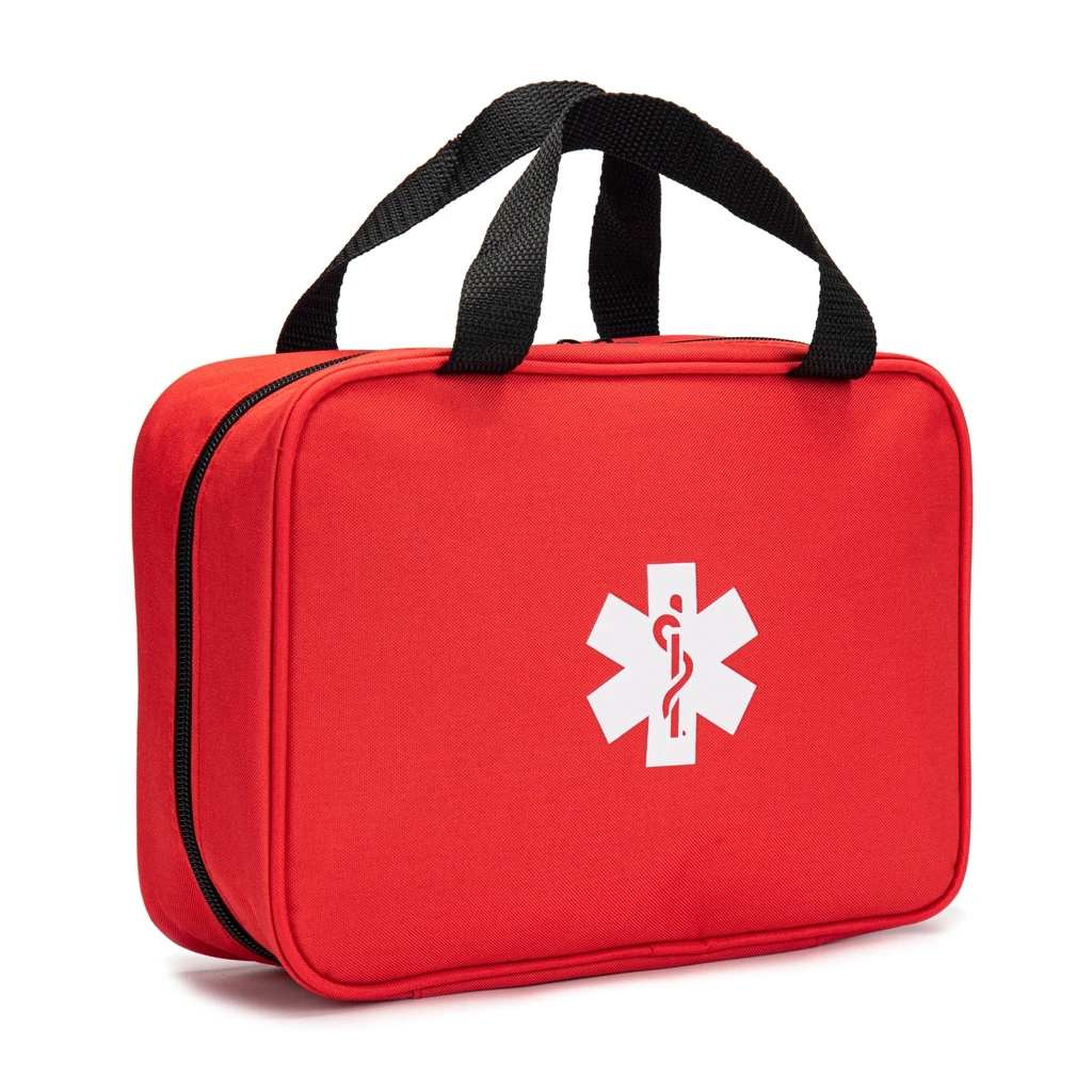 Red First Aid Bag Empty Travel Rescue Pouches First Responder Storage Medical Survival Medicine Bag for Car Home Office Outdoors