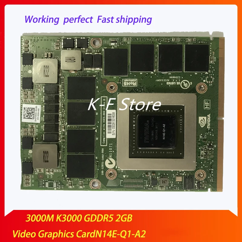 

Laptop Graphics card K3000M 0TW63C N14E-Q1-A2 2G For Dell M6600 M6700 M6800 HP 8760W 8770W 8740W vedio card 100% Tested