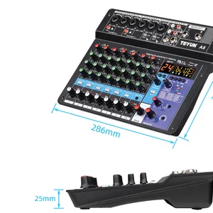 Teyun-8-Kanal professioneller tragbarer Mixer, Soundmischkonsole, Computereingang, 48-V-Stromversorgung, Modellnummer-Zertifizierung, Herkunftstyp 8 Hauptverkauf Digital Professional Console - №1