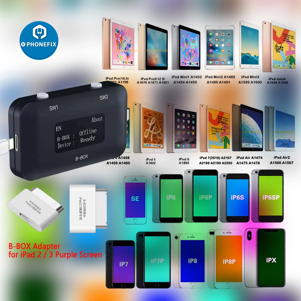 JC B-BOX C3 DFU Một Chìa Khóa Tím Cho IOS A7-A11 Cho IPhone IPad 2 3 Mở Khóa WIFI Sửa Đổi NAND syscfg Dữ Liệu Cùng Cửa Sổ DCSD Cáp