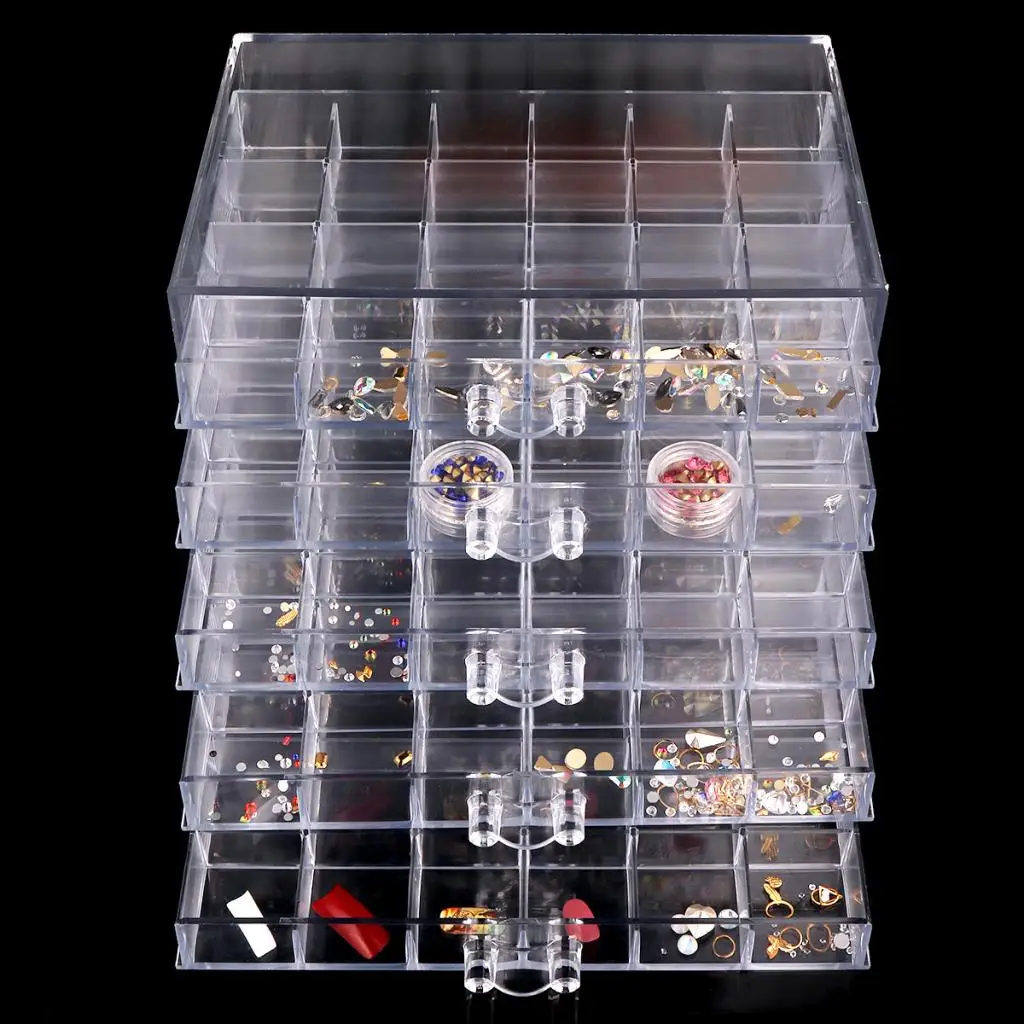 120 Grids Plastic Empty Storage Box Jewelry Nail Art Display Container Case Nail Art Tool Jewelry Drawer Storage Box table room