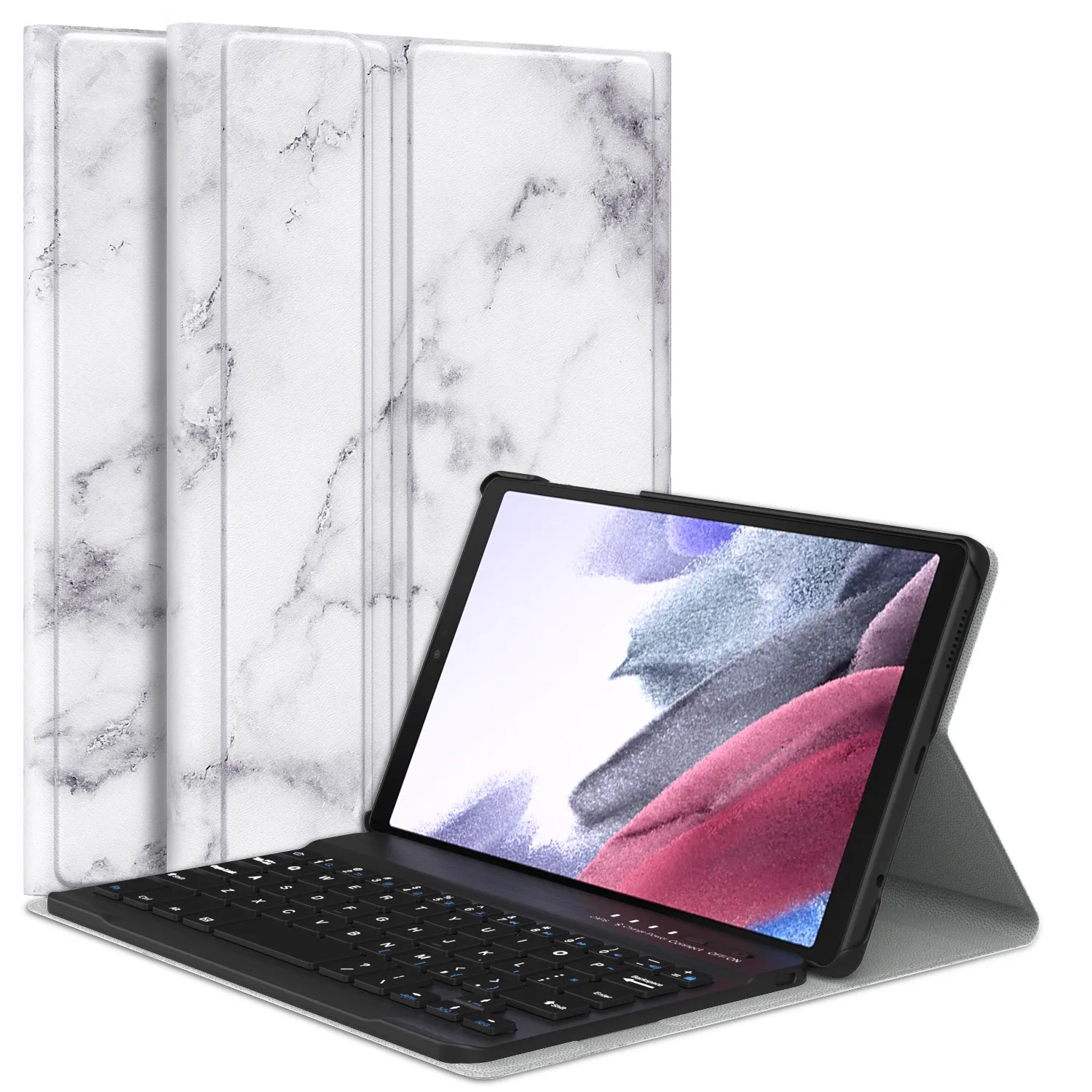 Keyboard Case for Samsung Galaxy Tab A7 Lite 8.7 2021(SM-T225/T220),PU Tablet Cover Shell Case  with Removable Wireless Keyboard