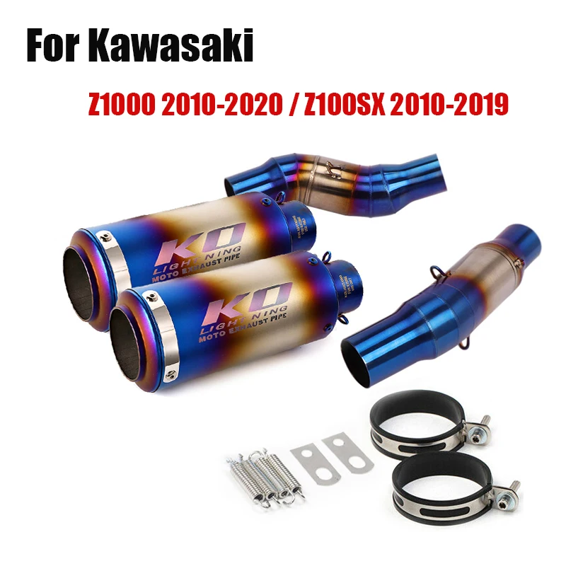 For Kawasaki Z1000 Z1000SX 2010-2019 Middle Mid Pipe Escape Connect Link Tube Exhaust Tips Muffler Slip On Left Right Motorcycle