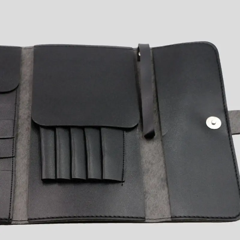 Tas Gunting Rambut Lipat Kulit PU Paket Gunting Pemangkas Rambut Kotak Alat Penata Rambut