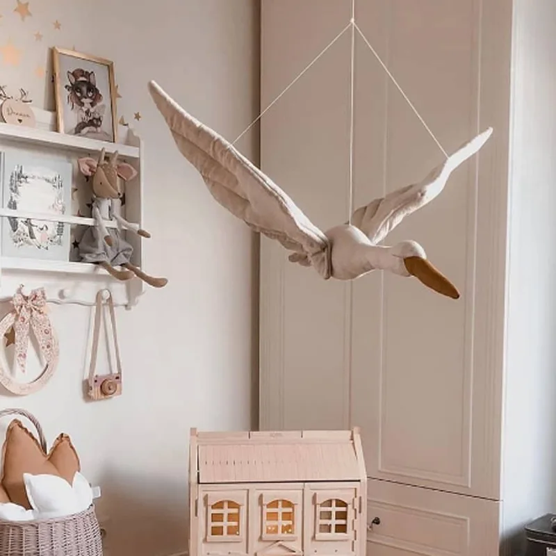 

Baby Room Decor Stuffed Animal Goose Toys Super Cute Kids Girls Bedroom Accessories Home Decoration Gift