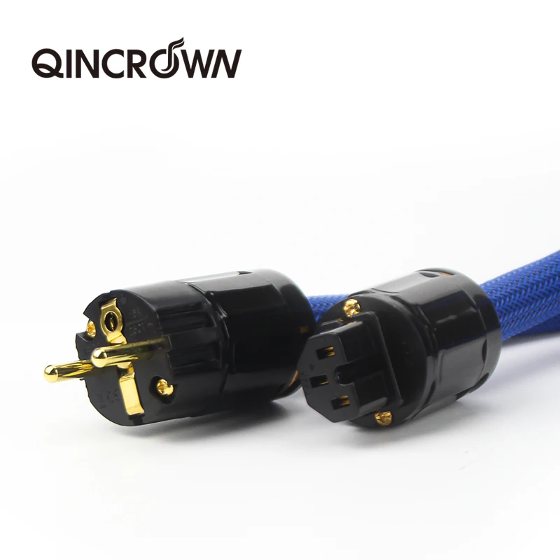 Amplificador de audio de alta gama Hifi OFC cobre puro Shuko Euro EU + IEC AC hembra chapado en oro cable de alimentación