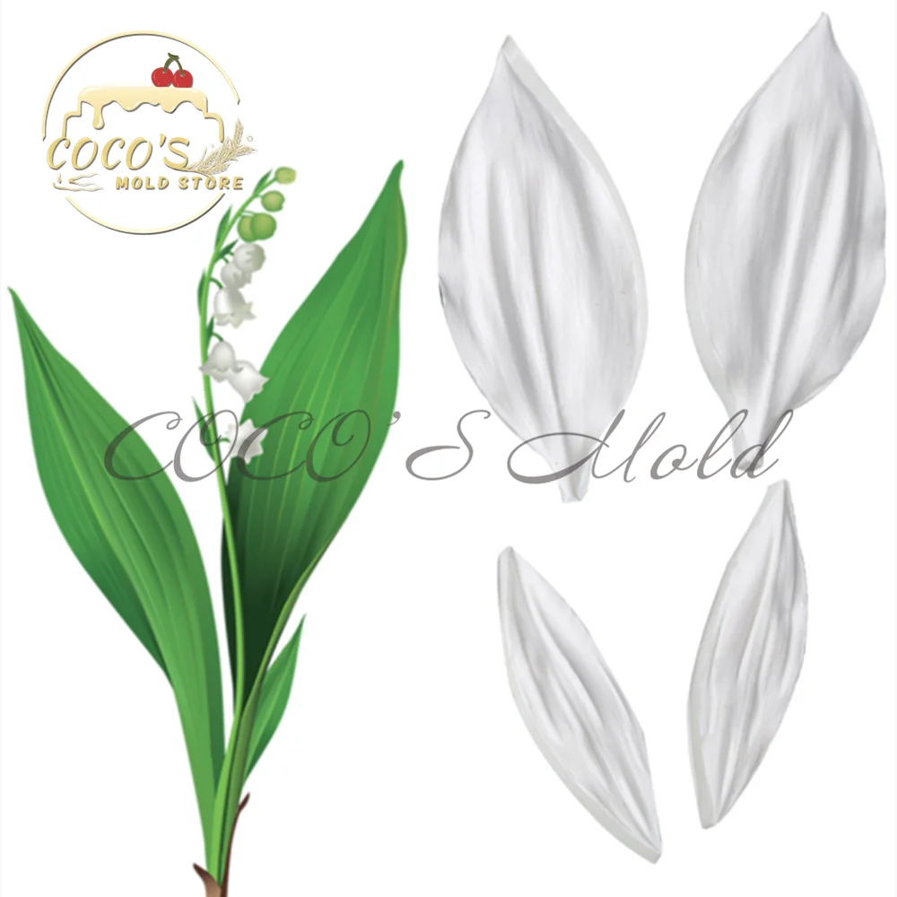 New Arrival 4Pcs/Set Bell Orchid Leaf Petal Silicone Veiner Mold Fondant Cake Decorating Tools Kitchen Accessories Bakeware