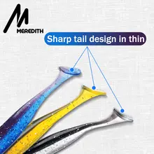 Soft Fishing Lures 50-130mm Double Color T Tail #2