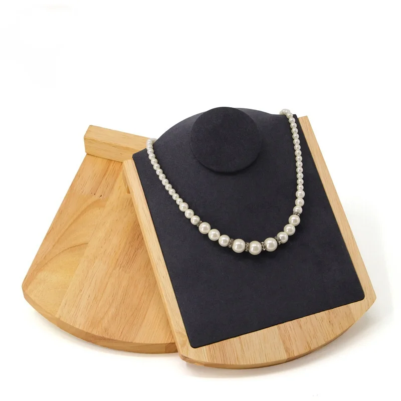 New Picture of Solid Wood Microfiber Neck Model Necklace Necklace Pendant Display Support Jewelry Props