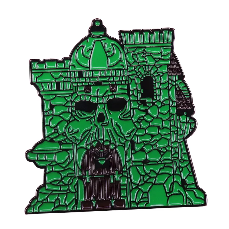 Villain castle grayskull enamel pin skeletor devil brooch retro 80s He-man The Universe Series Halloween Goth accessory