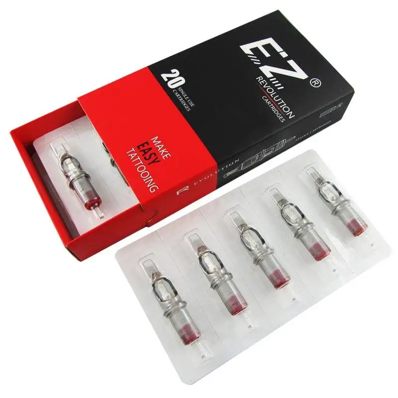 EZ Tattoo Needles Revolution-Patrone gebogen/rund Magnum # 08 0,25 mm für Kartuschen-Tattoo-Maschine und Griffe 20 Stück/Menge