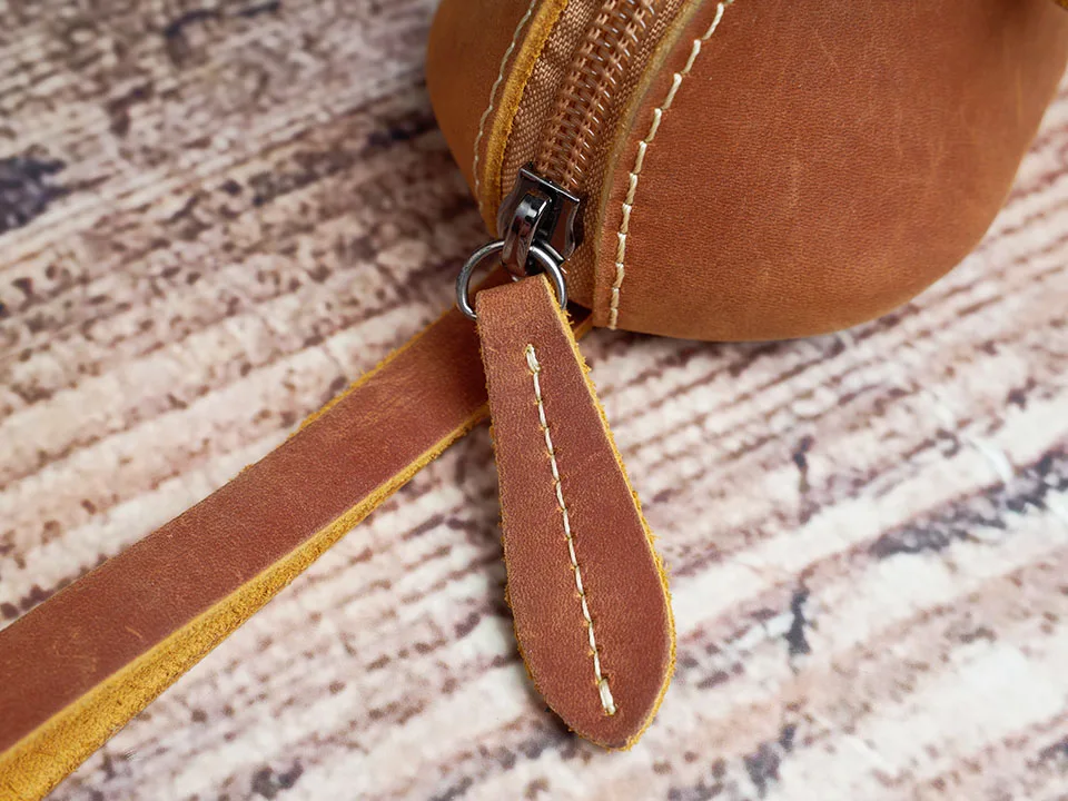 Vintage Mini Geldbörse Echtes Leder Kleine Geldbörse Männer Frauen Braun Mode Niedliche Maus Aufbewahrungstasche Trend Reißverschlusstasche NUPUGOO – Detail 11