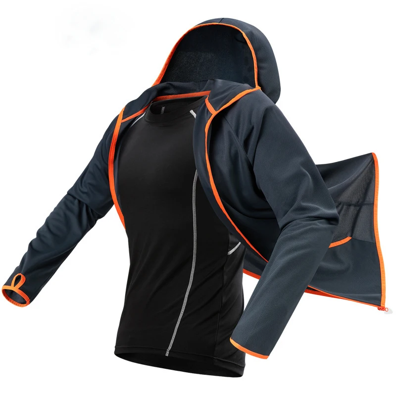 Veste de sécurité unisexe, vêtement de Camping, randonnée, pêche, étanche, Anti-salissure, séchage rapide, protection hydrophobe en soie glacée, à capuche