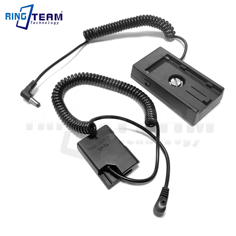 7.2V / 12V NPF Battery Plate with Coiled Cable + EP-5A for Nikon D5600 D5500 D5300 D5200 D5100 D3300 D3400 P7800 P7700 P7100