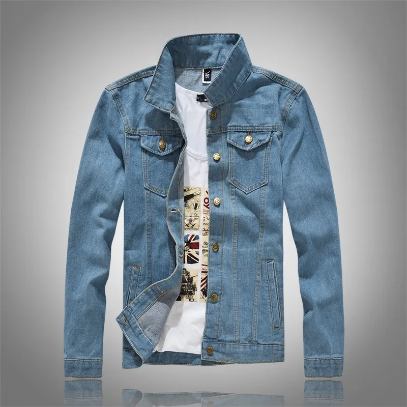 

남자 바람막이 Denim Jacket Men Hip Hop Cowboy Streetwear Casual Fashion Ripped Hole Jeans Slim Male Coats Clothing