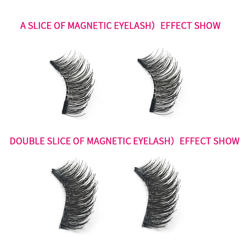 4pcs Magnetic Eyelashes 2 Magnet 3D Mink Natural False Eye Lashes Reusable Strong Absorption Faux Cils Magnetique Long Lasting