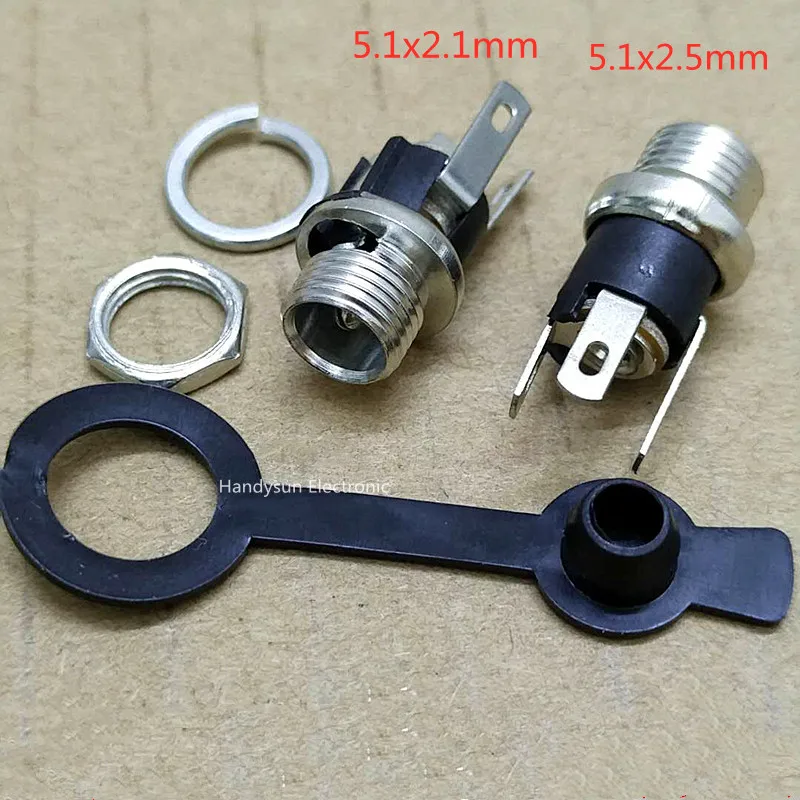 DC-025M ซ็อกเก็ต DC Power 5.5X2.1Mm แนวตั้งด้วยอ่อนนุชปะเก็นทองแดงแผงยึดอะแดปเตอร์