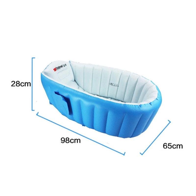 Baby Portable Bathtub Inflatable Bath Tub Child Tub Cushion Keep Warm Infant Folding Portable Bathtub with Air Pump Free Gift