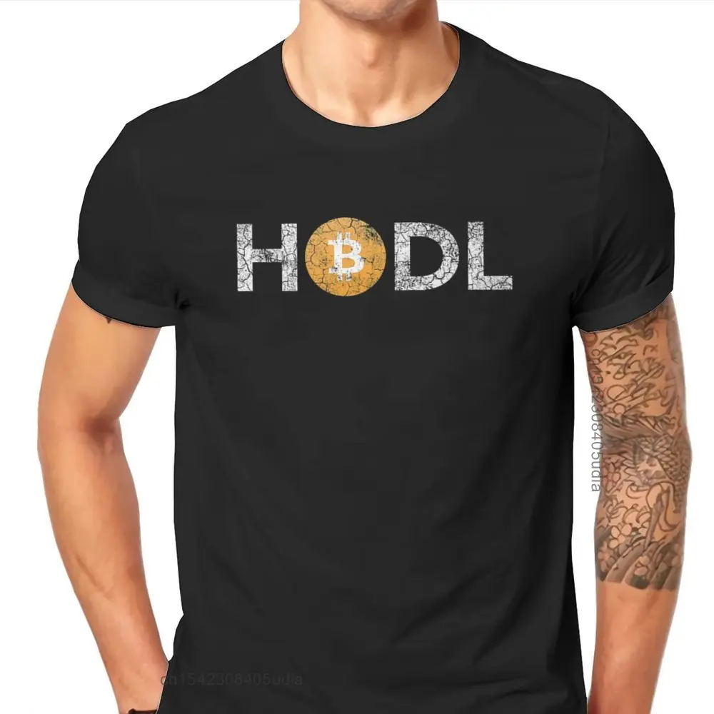 Bitcoin Cryptocurrency Meme Vintage Hodl T Shirt Vintage Goth Summer Loose Cotton Men's Camisa Streetwear Harajuku O-Neck Tshirt