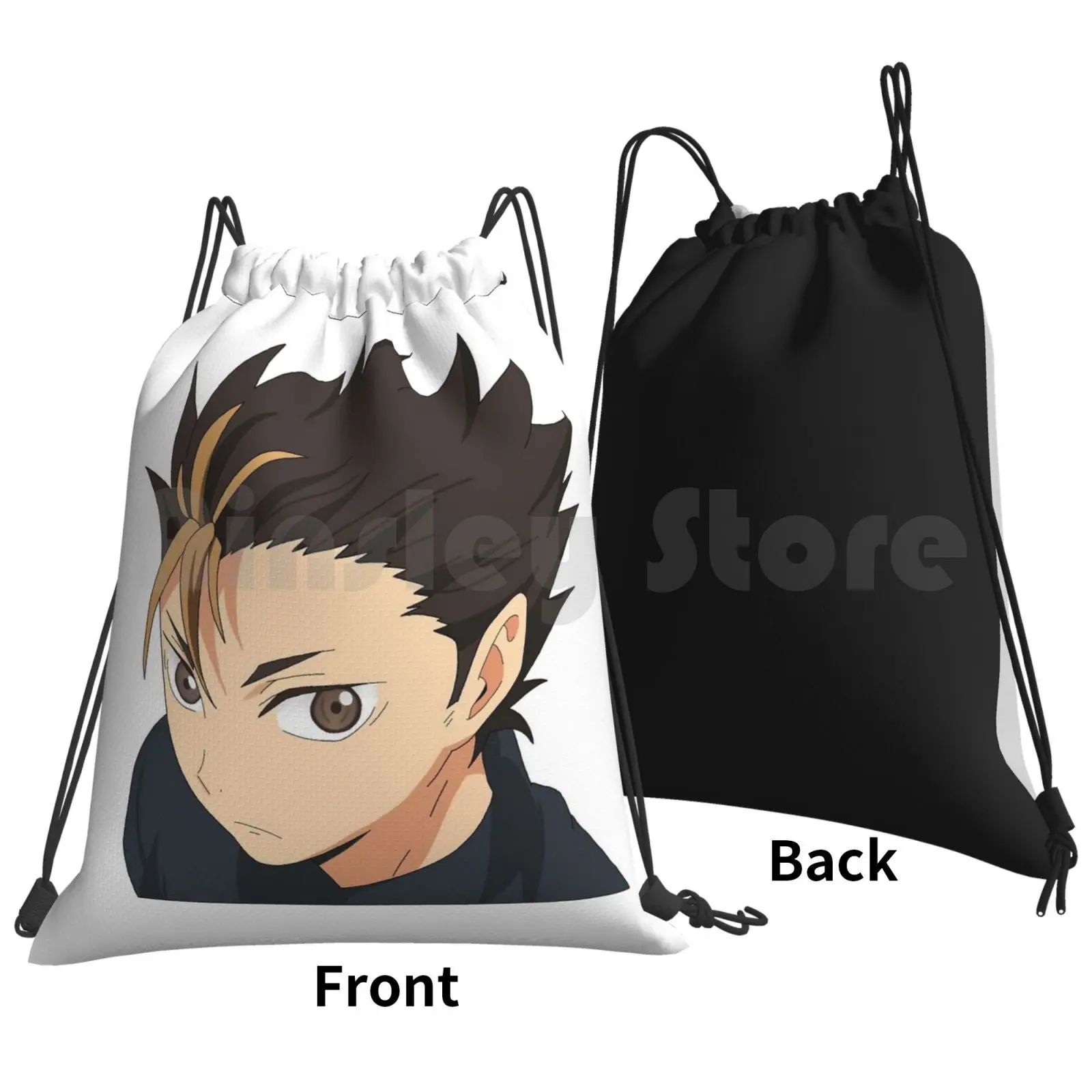 Nishinoya Backpack Drawstring Bag Riding Climbing Gym Bag Anime Manga Haikyu Nishinoya Nishinoya Yu Karasuno