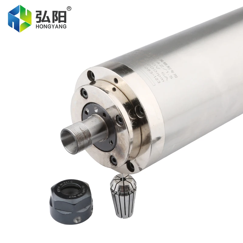 Moteur de broche CNC refroidi à l'eau, 4 roulements à billes en céramique, 220V, ER16, 400HZ, fraiseuse CNC, coupe de métal, 1,5 KW