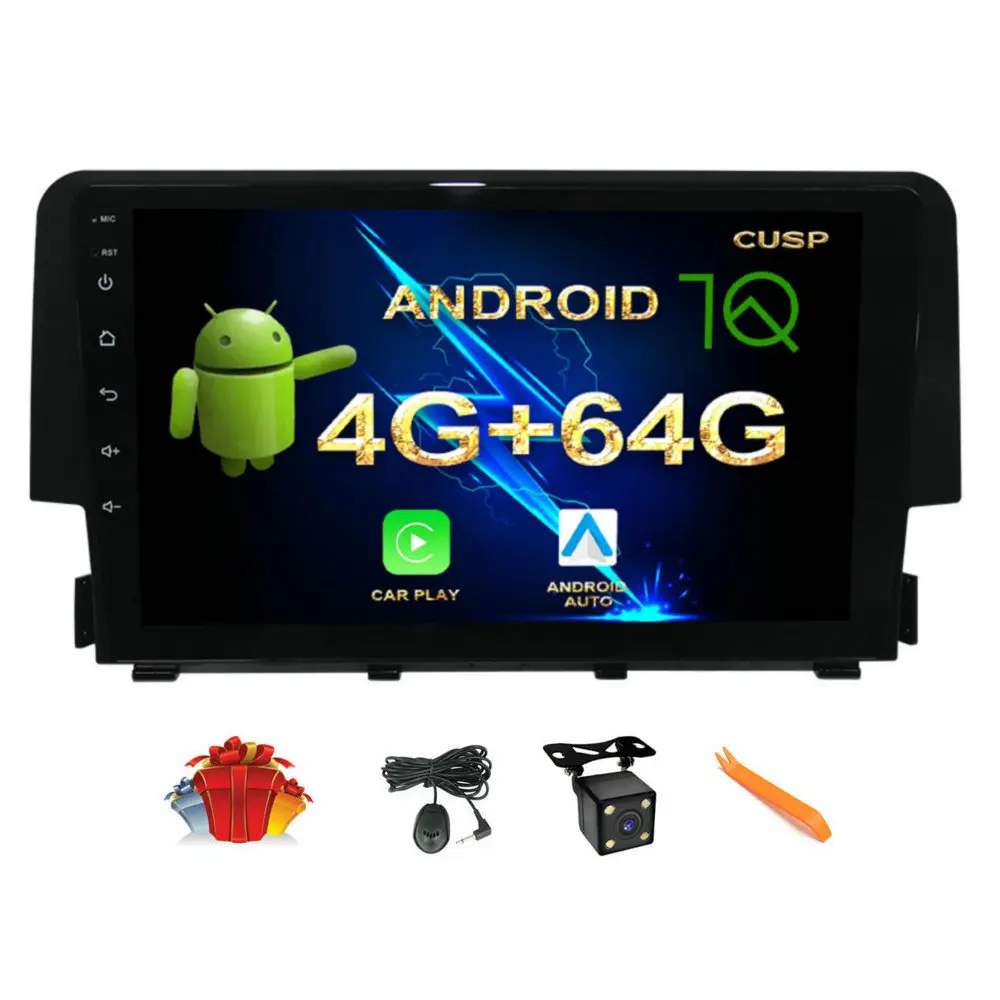 

CUSP 9 Inch Car Radio Stereo GPS Navigation For Honda Civic 2016- Android 10 Larger Screen 4G+64G Auto DSP In Dash Head unit