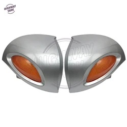Silver Motorcycle Rear View Mirrors Turn Signals Lights Cover Motocross Mirror Shell Case for BMW R1100 RT R1100 RTP R1150 RT