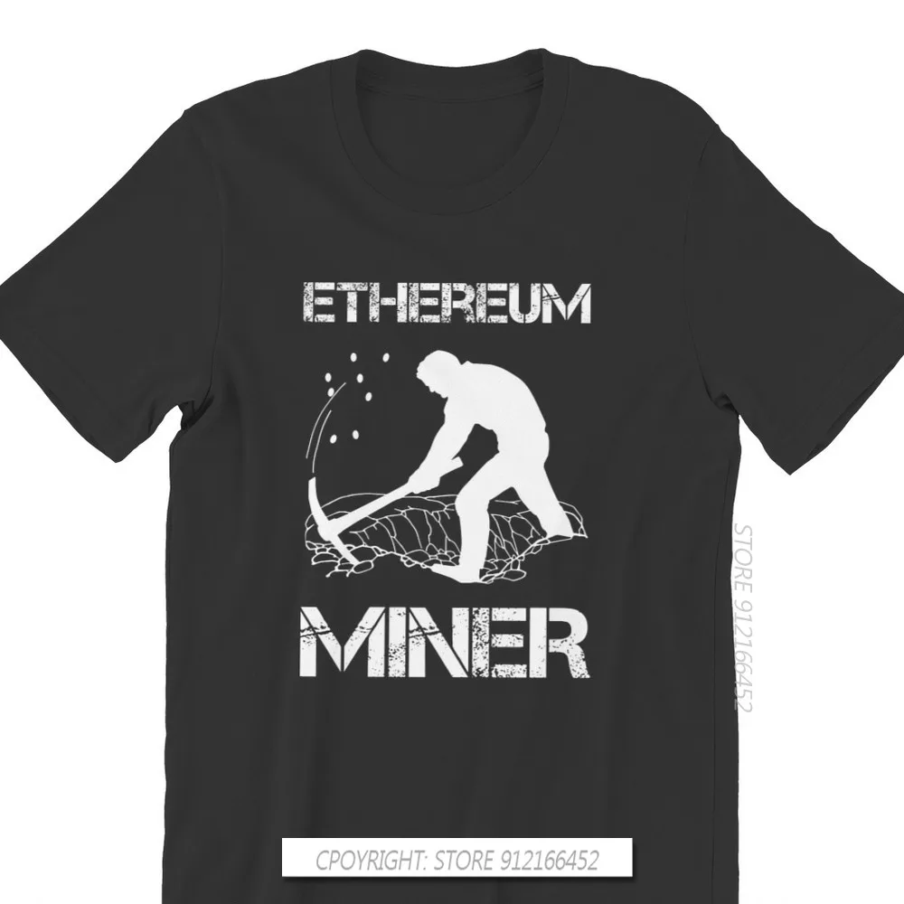 Crypto Cryptocurrency Ethereum Miner Holder T Shirt Vintage Punk Summer Plus Size Pure Cotton Men's Clothes O-Neck TShirt