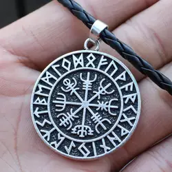 Viking Odin Runavin necklace For Women Men SYMBOL OF NORSE RUNIC NORSE Runes Vegvisir Pendant Necklace Compass Viking Jewelry