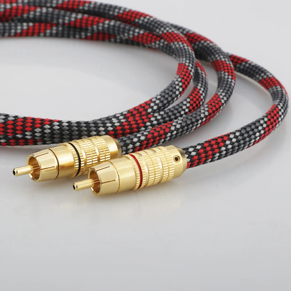 High Quality Audiocrast OFC Copper Fully shielding Analogue Audio Cable Phono RCA Interconnect Cable 2RCA-2RCA signal cable